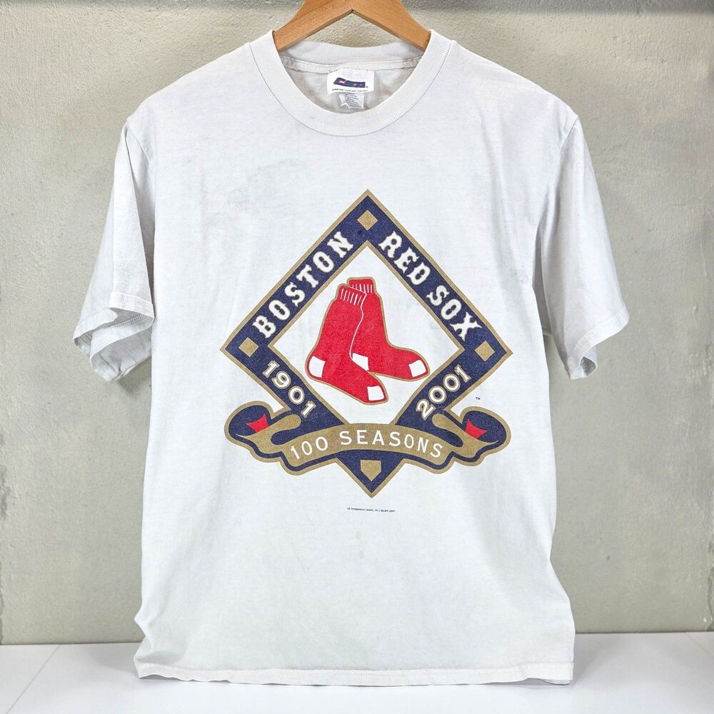 Vintage 2001 Boston Red Sox 100 Seasons Centennial T Shirt Sz L